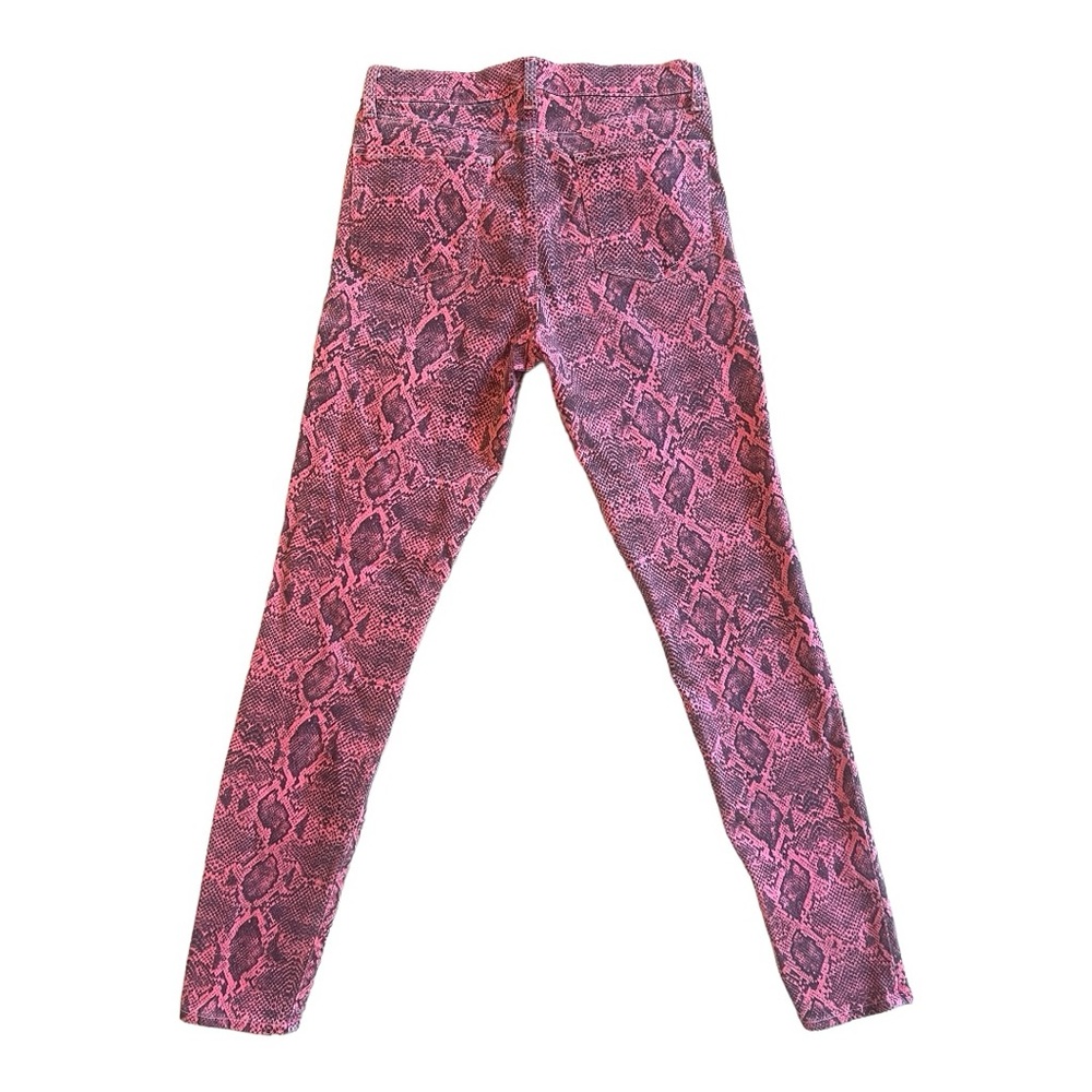 J Brand Pink Super Skinny Snake Print Jeans